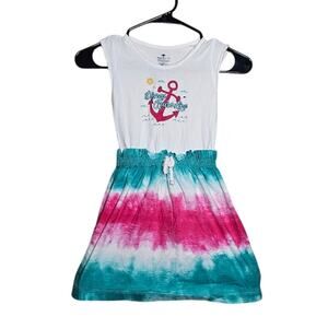 disney cruise line tie dye dress girls size small anchor sleeveless vacation